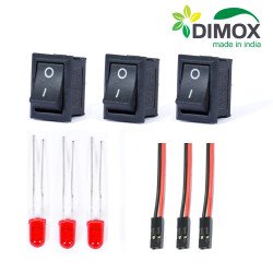 3 Switch + 3 LED 5mm + 3 LED Cable || Dimox Zatka Machine