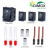 4 Switch + 3 LED 5mm + 3 LED Holder + 3 LED Cable Set | DIMOX